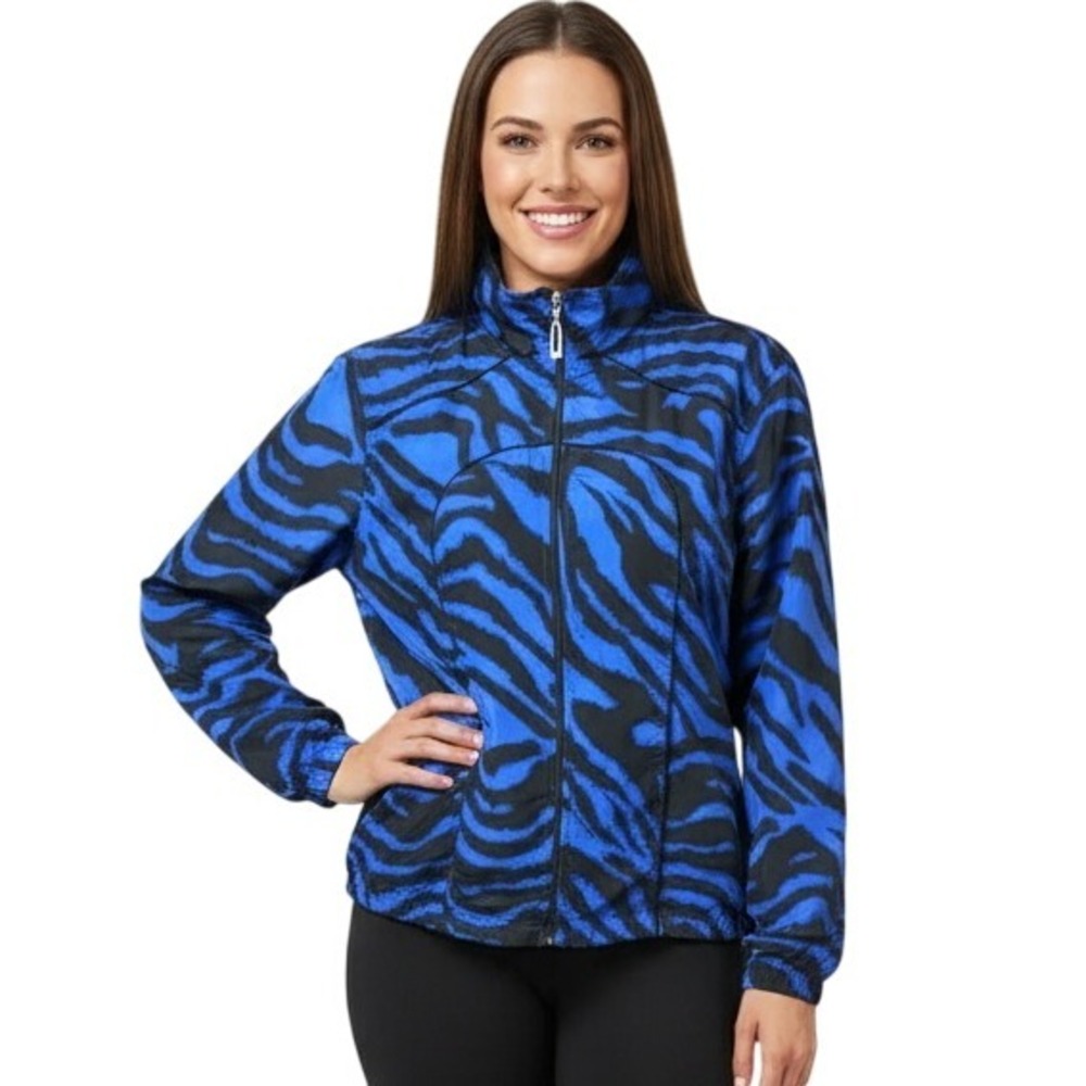 Activology Tiger Stripe Jacket Womens Full Zip Activewear Athleisure Size Medium